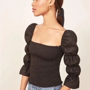 Reformation black gala top